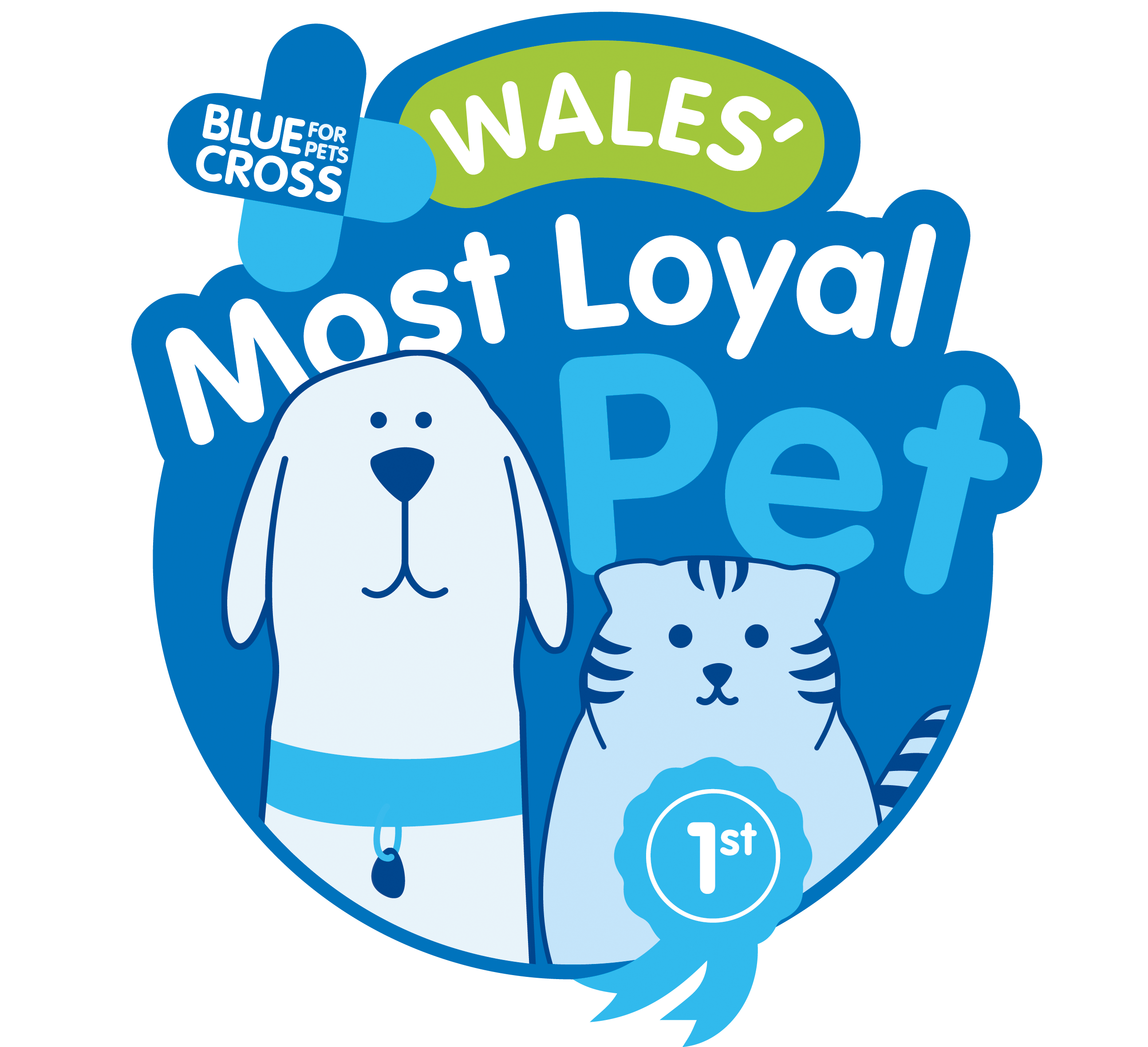 An illustration of a dog and cat with text 'Wales' Most Loyal Pet'