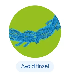 Illustration of blue tinsel