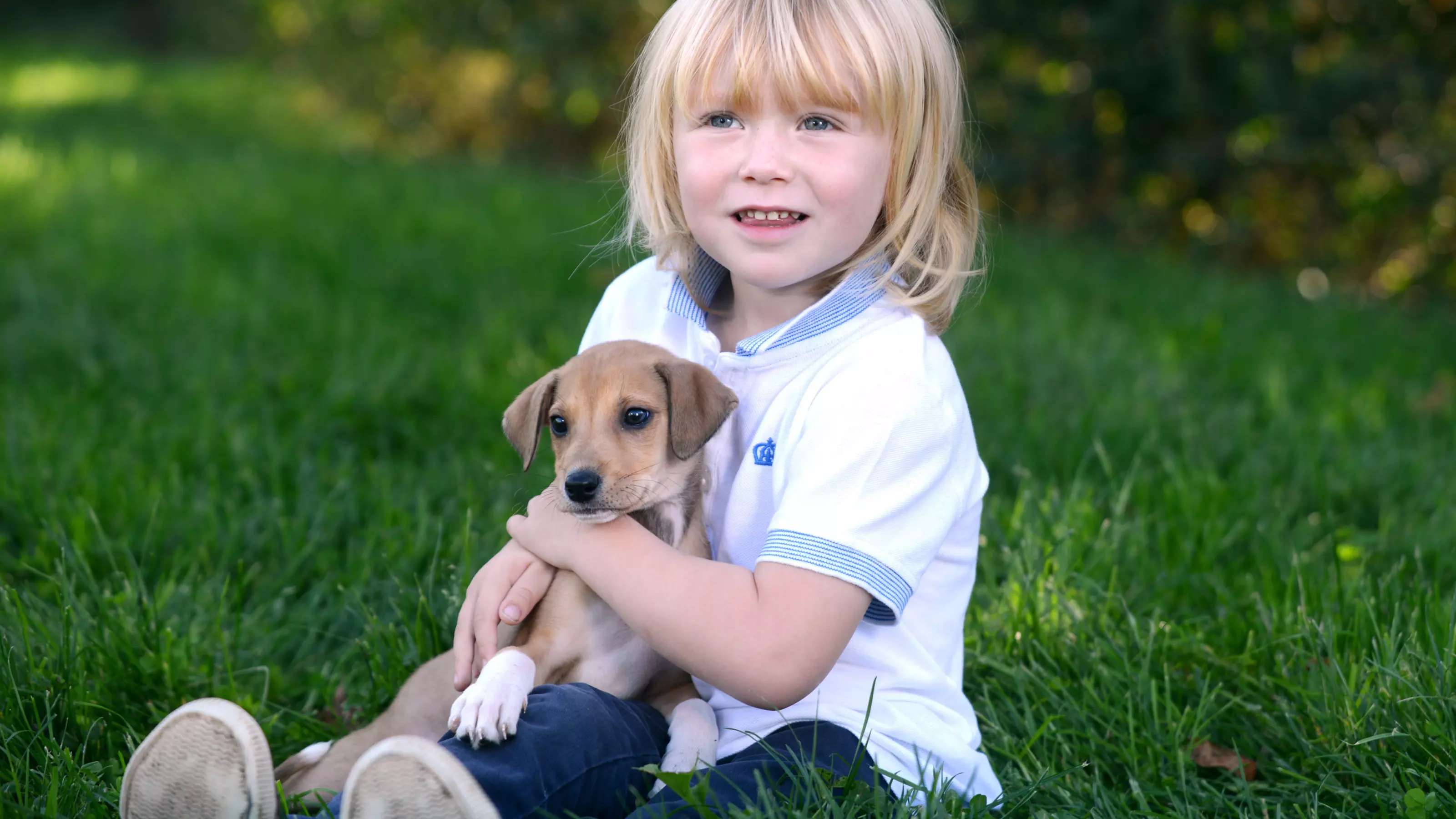 Puppy and child